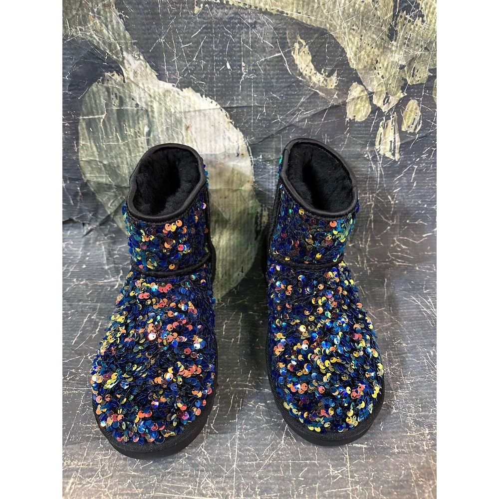 New UGG Classic Short Stellar Sequin Size Us 6 - Picture 5 of 9